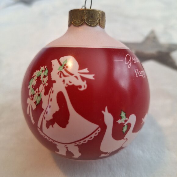 Vintage 1990 Hallmark‎ Keepsake Christmas Ornament Granddaughter Geese Glass - Picture 2 of 7